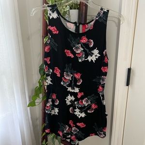 One piece jumper floral shorts romper